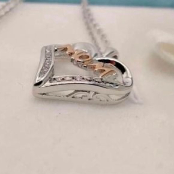 Rose Gold Mom Rhodium Plated Pendant - Picture 3 of 6